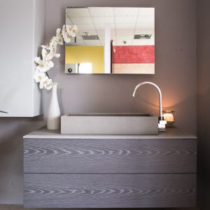 Mobile Bagno in legno e pietra tecnica