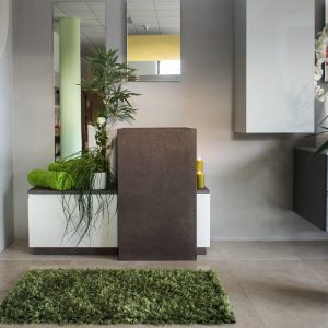 Mobile Bagno in legnobianco rigato listellare e pietra tecnica Gaja Pepper