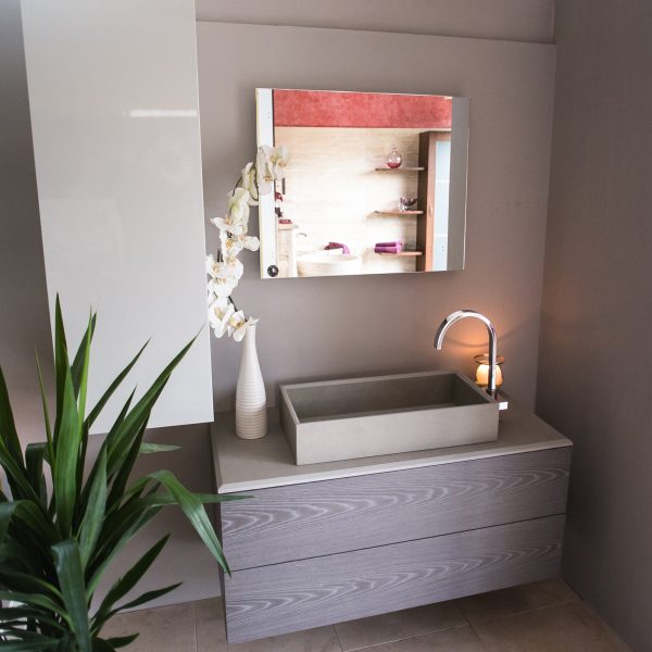 Mobile Bagno in legno e pietra tecnica - immagine 4