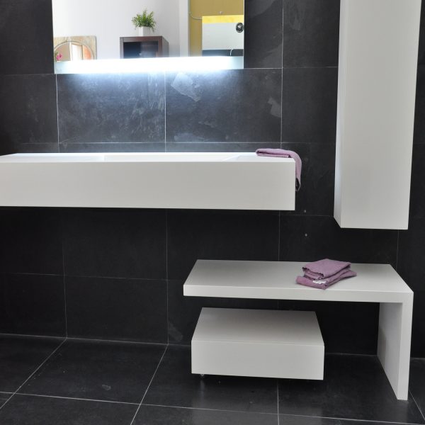 Arredo Bagno in pietra tecnica Neolith color Neve - immagine 5