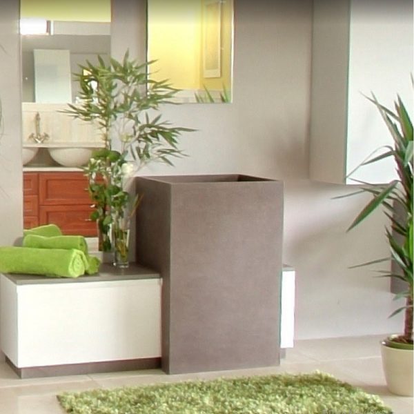 Mobile Bagno in legnobianco rigato listellare e pietra tecnica Gaja Pepper - immagine 2